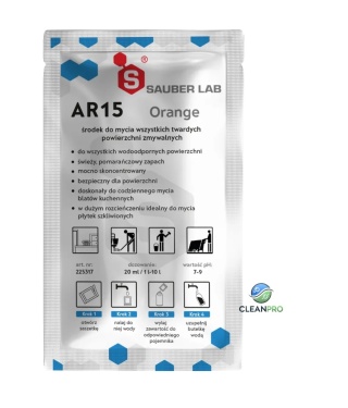 AR15 Orange - saszetka koncentrat doza na 1l wody Sauber Lab - alkoholowy, zapachowy środek czyszczący do codziennego stosowania