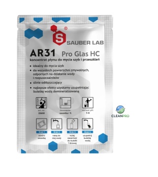 AR31 koncentrat do szyb – saszetka koncentrat Sauber Lab koncentrat płynu do mycia szyb i przeszkleń