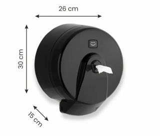 Dozownik papieru toaletowego, Center Pull, czarny | DGA 1023