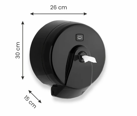 Dozownik papieru toaletowego, Center Pull, czarny | DGA 1023