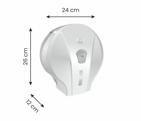 Dozownik papieru toaletowego jumbo, biały, DGA Optima 1013