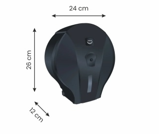 Dozownik papieru toaletowego jumbo, czarny | DGA Optima 1012
