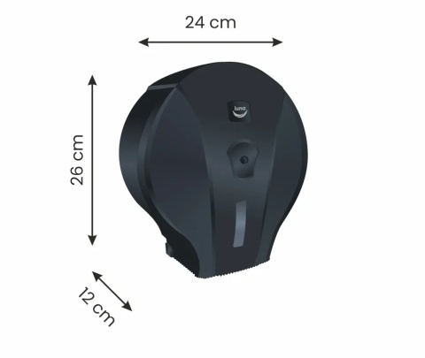 Dozownik papieru toaletowego jumbo, czarny | DGA Optima 1012