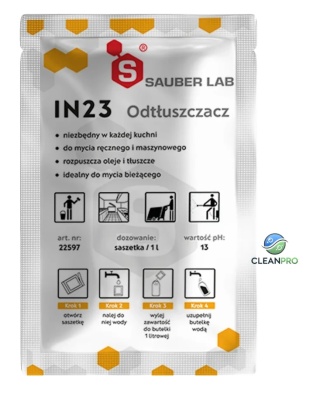IN23 Odtłuszczacz – saszetka koncentrat Sauber Lab IN23 Odtłuszczacz - saszetki koncentrat
