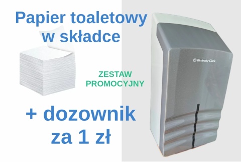 Zestaw Promocyjny Papier toaletowy w składce 2 warstwy celuloza A'9000 - 22104 plus dozownik Ripple