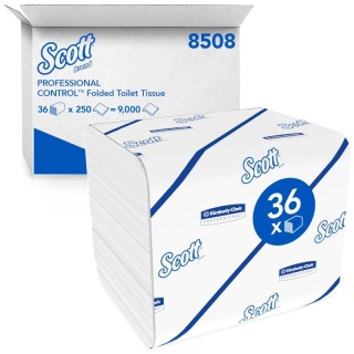 Papier toaletowy w składce Kimberly-Clark Scott Control - makulatura 2-warstwy 9000 odcinków - 8508