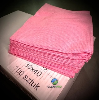 Ściereczki wiskozowe różowe 30x40 cm 100 szt. | ścierki - 100 szt.